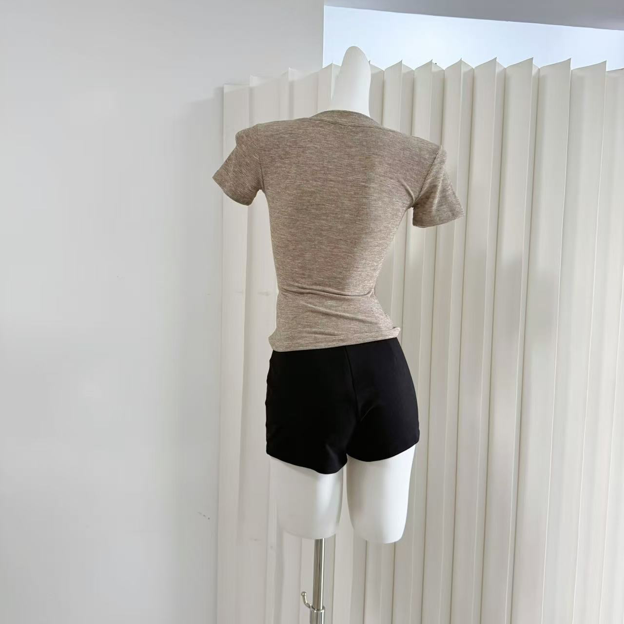 M900 Women's 2026 Spring Summer Short Sleeve T-Shirt with Large U-Neck Slimming Sexy Top - Image 5