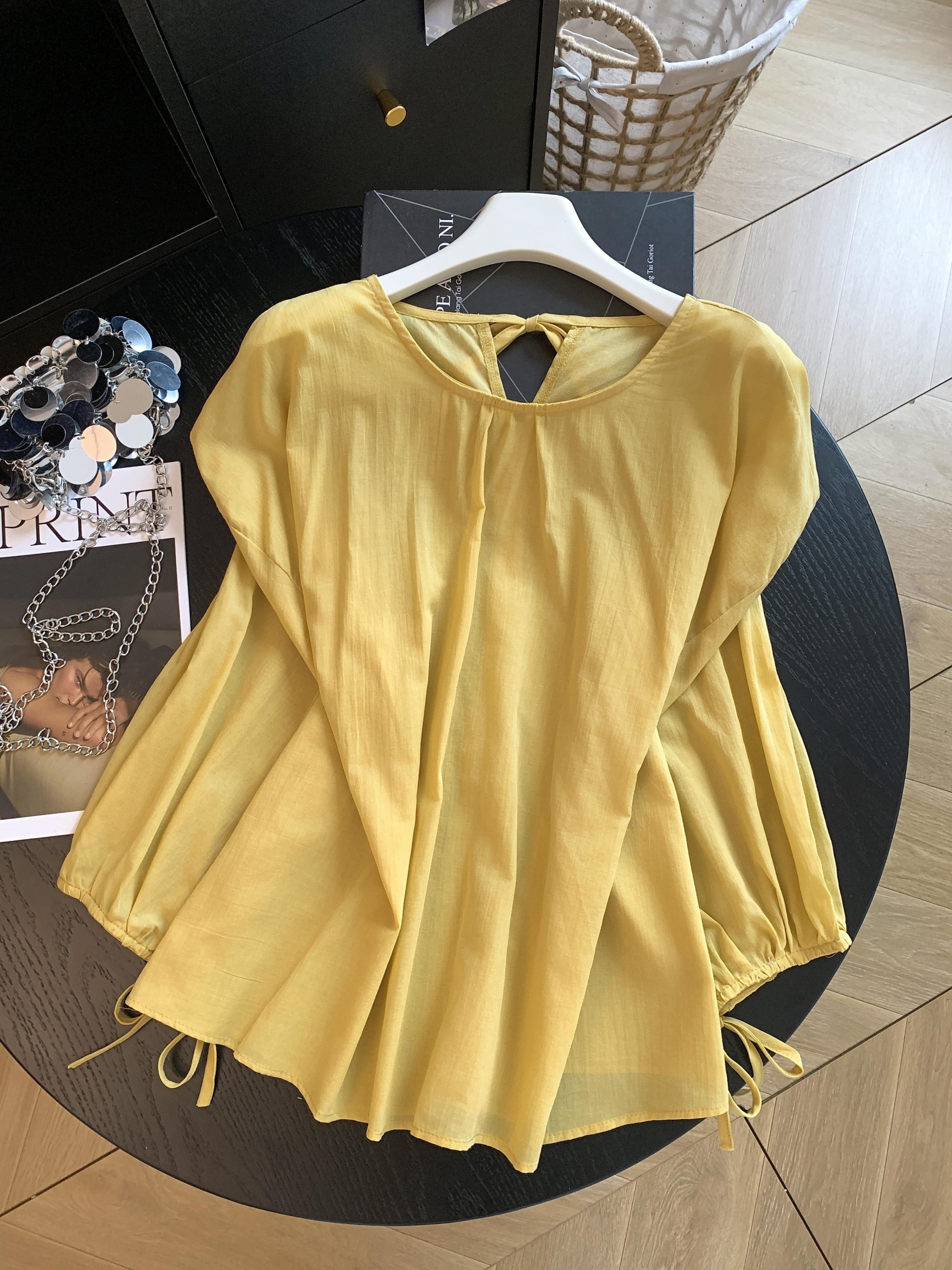 Korean Style Ramie Round Neck Lantern Sleeve Shirt Women Summer New Loose Slimming Sun Protection Blouse Top - Image 2